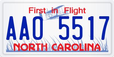 NC license plate AAO5517