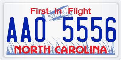 NC license plate AAO5556