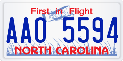 NC license plate AAO5594