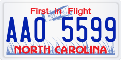 NC license plate AAO5599