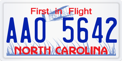 NC license plate AAO5642