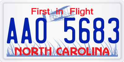 NC license plate AAO5683