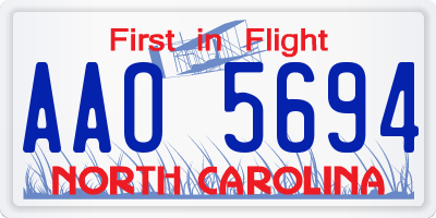 NC license plate AAO5694