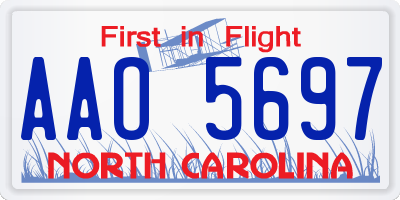 NC license plate AAO5697