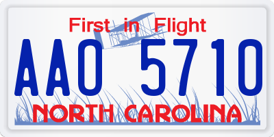 NC license plate AAO5710