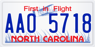 NC license plate AAO5718