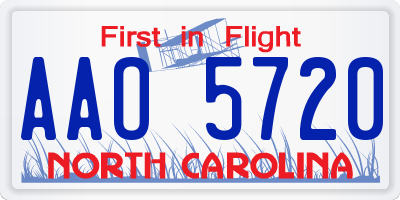 NC license plate AAO5720