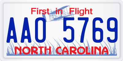 NC license plate AAO5769