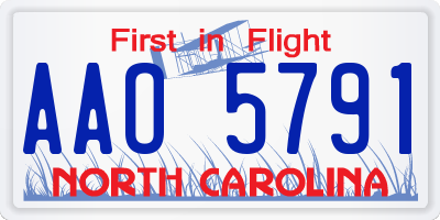 NC license plate AAO5791