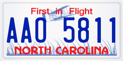 NC license plate AAO5811