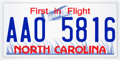 NC license plate AAO5816