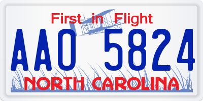 NC license plate AAO5824