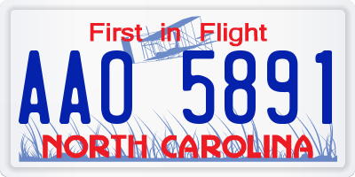NC license plate AAO5891