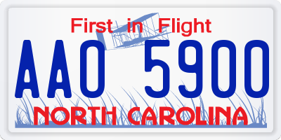 NC license plate AAO5900