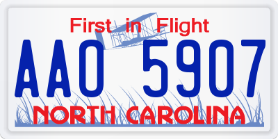 NC license plate AAO5907