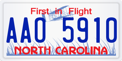 NC license plate AAO5910