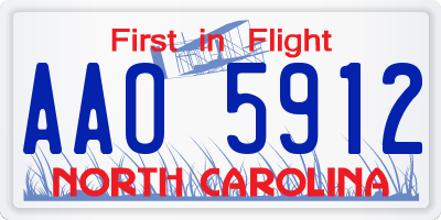 NC license plate AAO5912