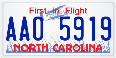 NC license plate AAO5919