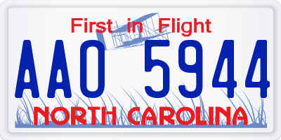 NC license plate AAO5944