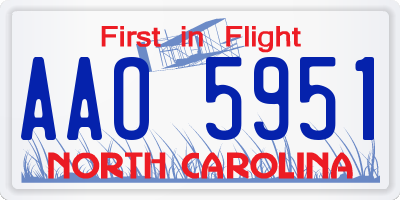 NC license plate AAO5951