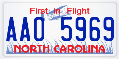 NC license plate AAO5969