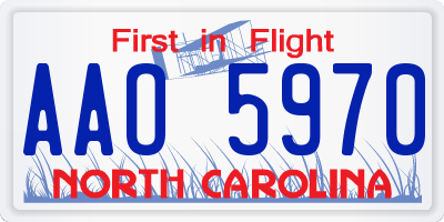 NC license plate AAO5970