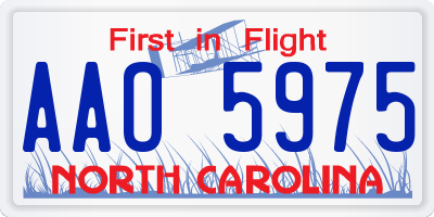 NC license plate AAO5975