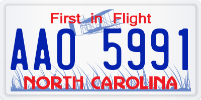 NC license plate AAO5991