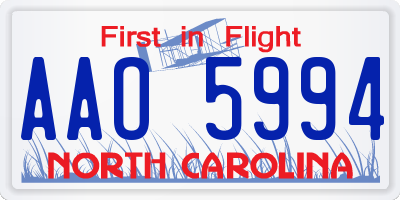 NC license plate AAO5994