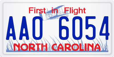 NC license plate AAO6054