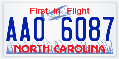 NC license plate AAO6087