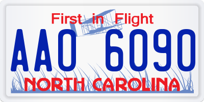 NC license plate AAO6090