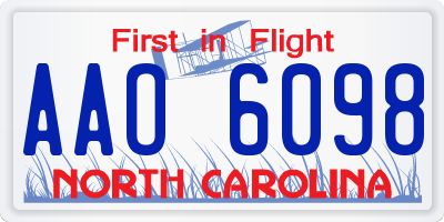 NC license plate AAO6098