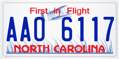 NC license plate AAO6117