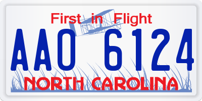 NC license plate AAO6124