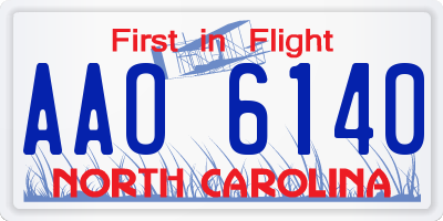 NC license plate AAO6140