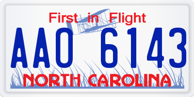 NC license plate AAO6143
