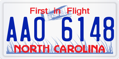 NC license plate AAO6148