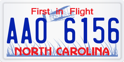 NC license plate AAO6156