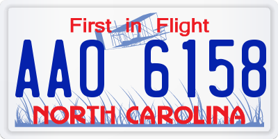 NC license plate AAO6158