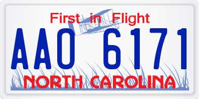 NC license plate AAO6171