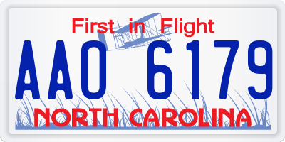 NC license plate AAO6179
