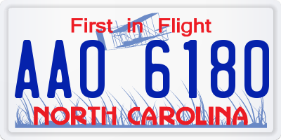 NC license plate AAO6180