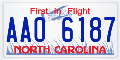 NC license plate AAO6187