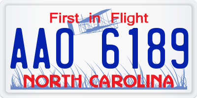 NC license plate AAO6189