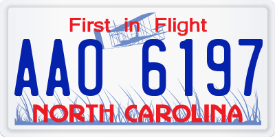 NC license plate AAO6197