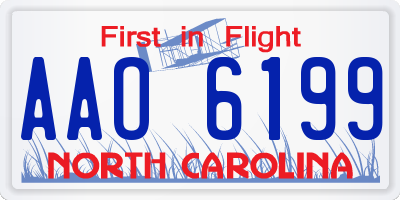 NC license plate AAO6199