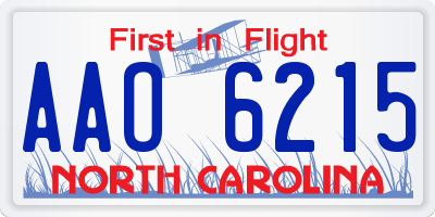 NC license plate AAO6215
