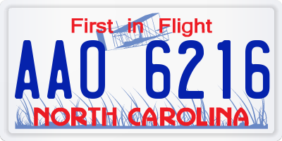 NC license plate AAO6216