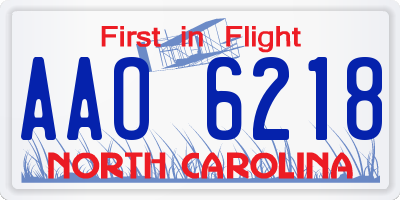 NC license plate AAO6218